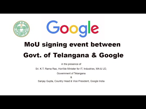 MoU signing event between Govt. of Telangana & Google