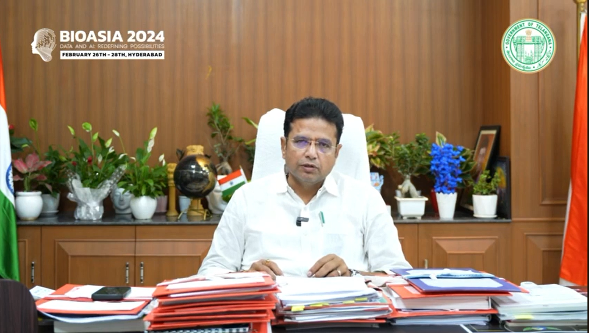 Industries Minister Sri Sridhar Babu's welcome message-BioAsia 2024